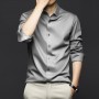 Men's Long-Sleeve Ice Silk Business Shirt - Grey
