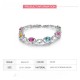Multicolor Gemstone Bracelet With Sterling Silver And Diamonds - Silver image