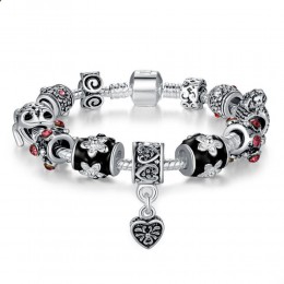 DIY European Silver Charm Bracelet With Murano Beads 