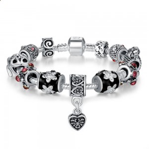 DIY European Silver Charm Bracelet With Murano Beads 