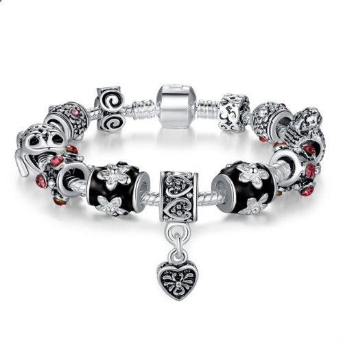 DIY European Silver Charm Bracelet With Murano Beads image