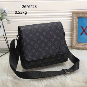 Black Adjustable Strap Crossbody Bag LV Style