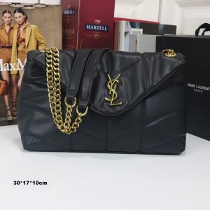 Luxurious Black Quilted Leather Handbag SLV Style