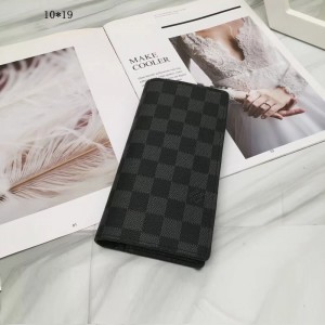 Black Checkerboard Long Wallet LV Style