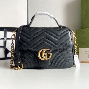 Stylish Black Quilted Handbag Gucci Style