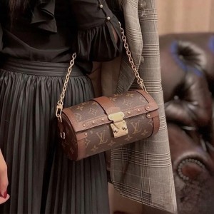 Brown Monogram Cylinder Bag LV Style