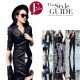 Slim Body Fit Women Paragraph Casual Leather Jacket-Black image